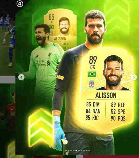 Alisson - player upgrades in fifa 20