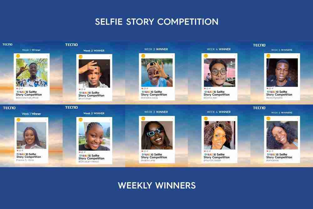 tecno spark selfie story challenge winners